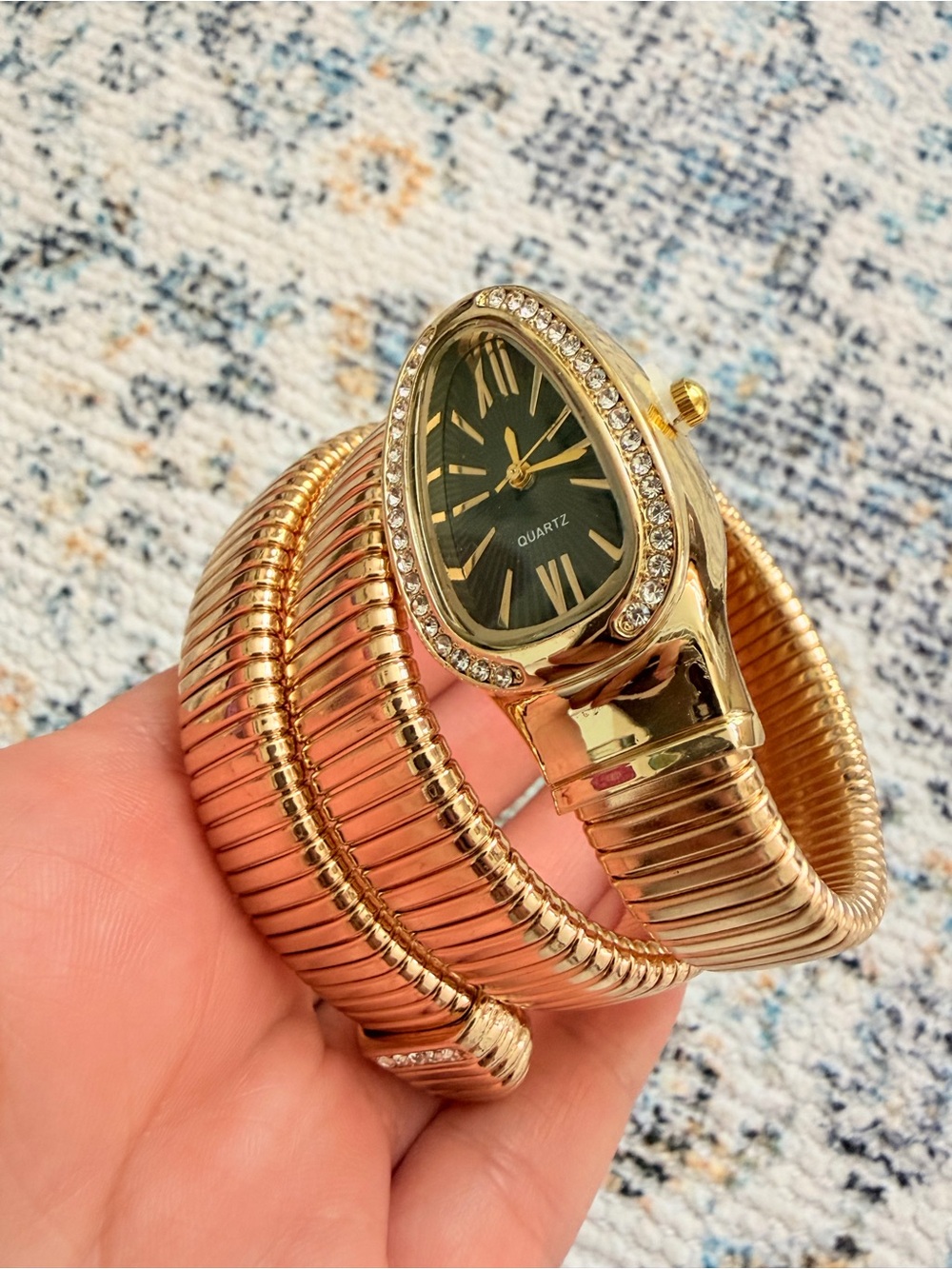 Serpenti Gold Coil Wrap Bracelet Watch with Black Dial - Picture 6 of 6